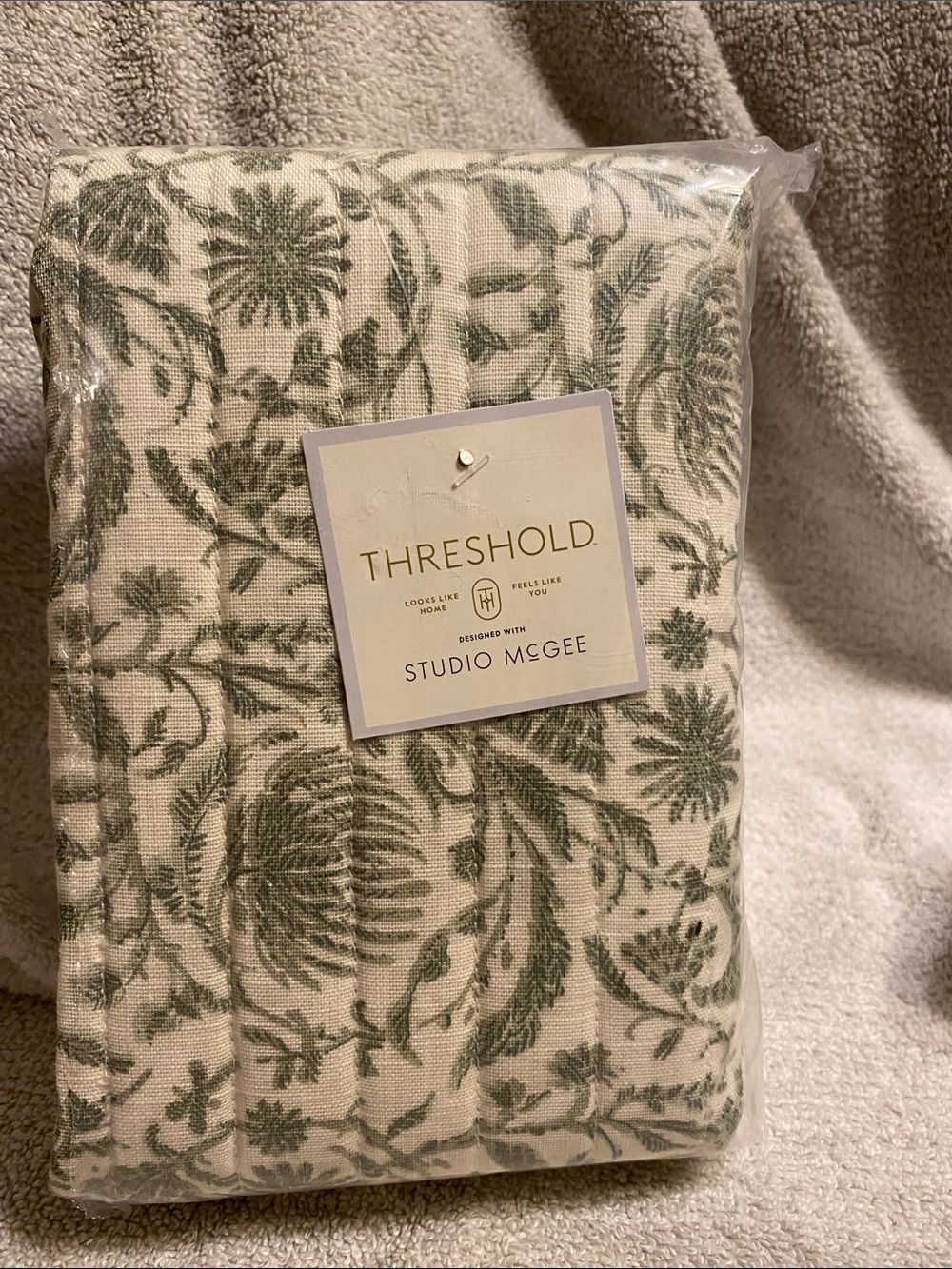 Threshold Studio McGee Green Botanical Quilted sham set